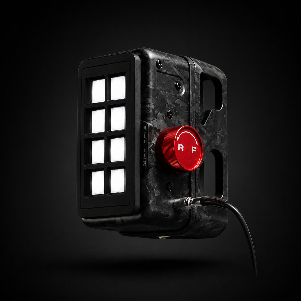 EPLAB BB2.2 CUP with illuminated white buttons, red rotary knob and USB cable