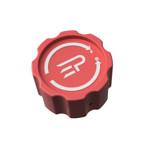 EPLAB red aluminium Brake Bias Knob with engraved logo and rotation markings