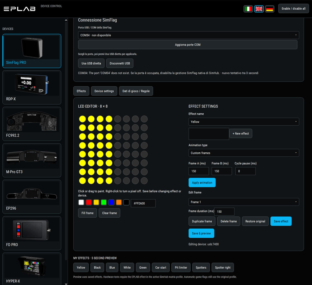 EPLAB Devices plugin interface