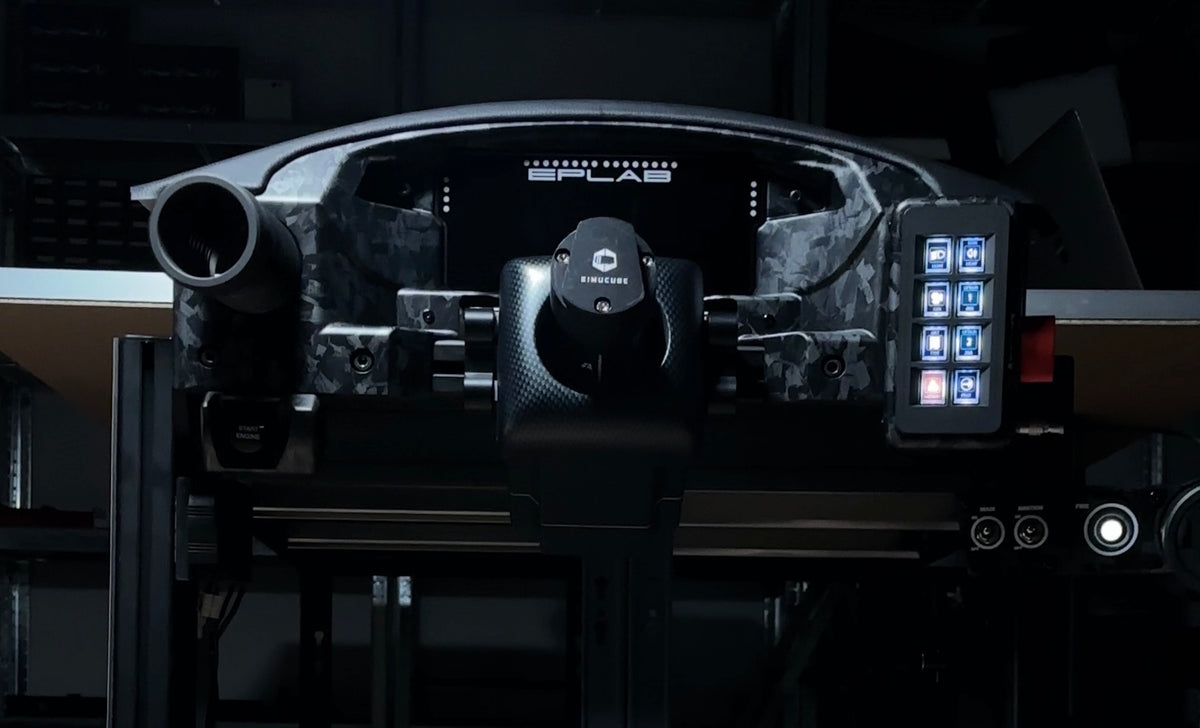 EPLAB FC992.2 dashboard and S-BB992 controls installed on a sim racing cockpit