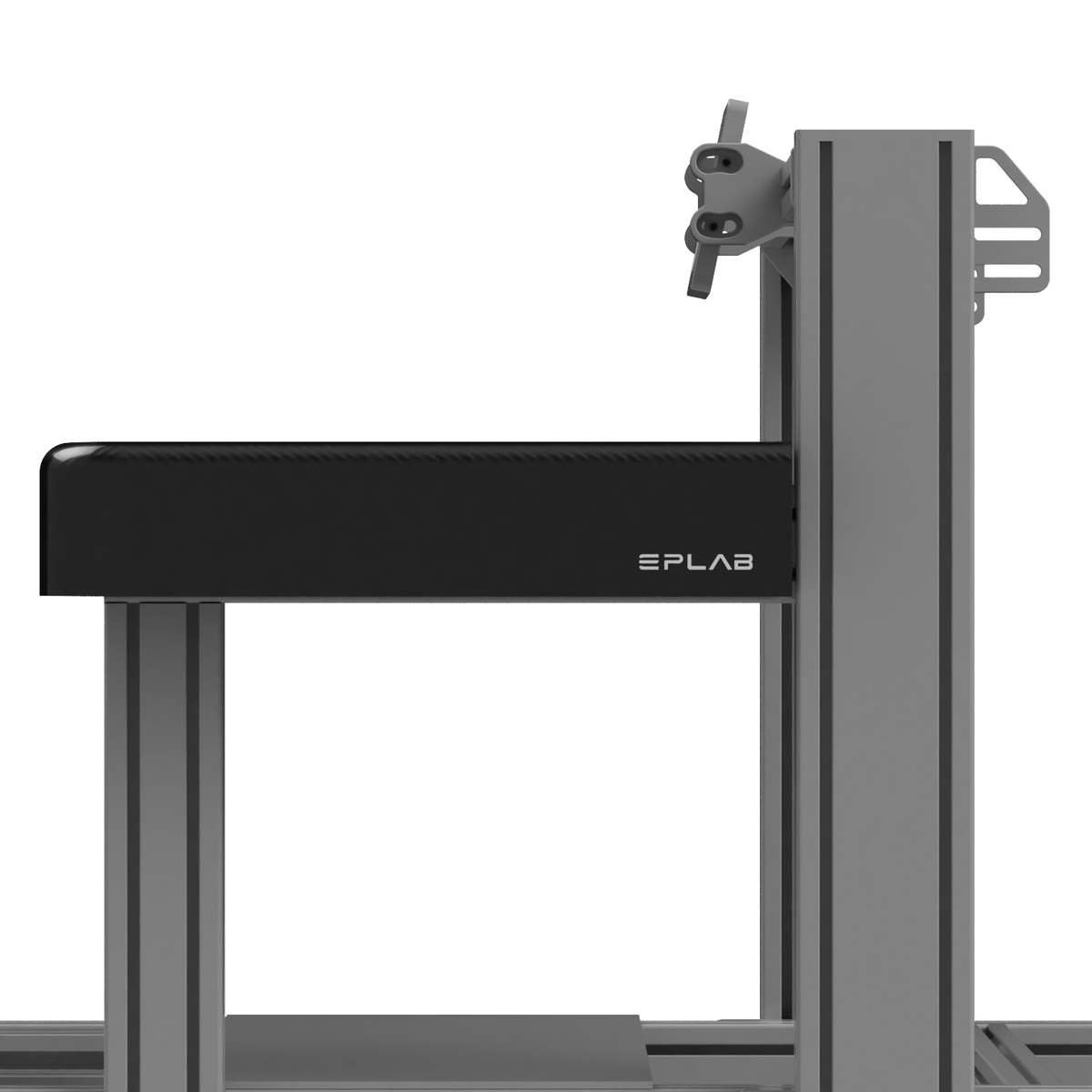 Side view of the EPLAB Side Carbon Cockpit twill carbon-look touchpad mount on a vertical profile